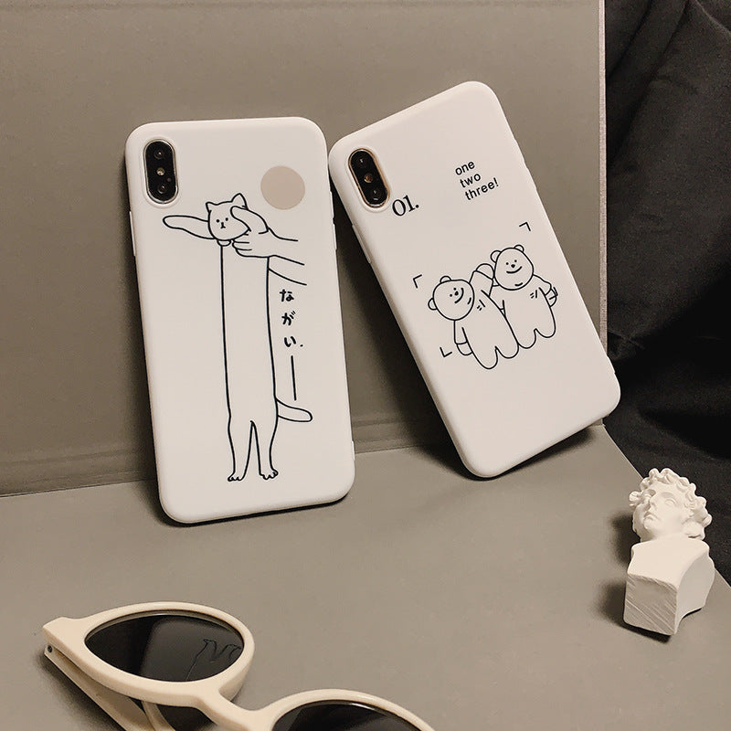 「iPhone」Japanese Style Cat or Bears Soft Coverphone accessories - Three Fleas