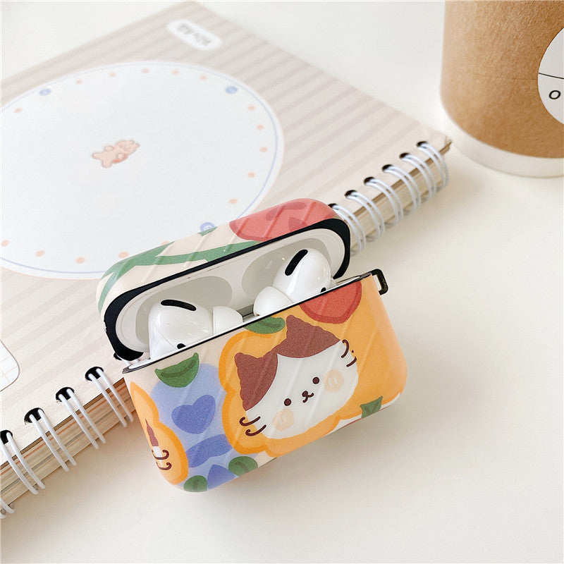Lovely Illustration Cat AirPods CaseAirPods Case - Three Fleas
