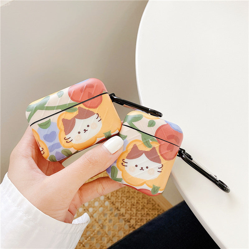 Lovely Illustration Cat AirPods CaseAirPods Case - Three Fleas