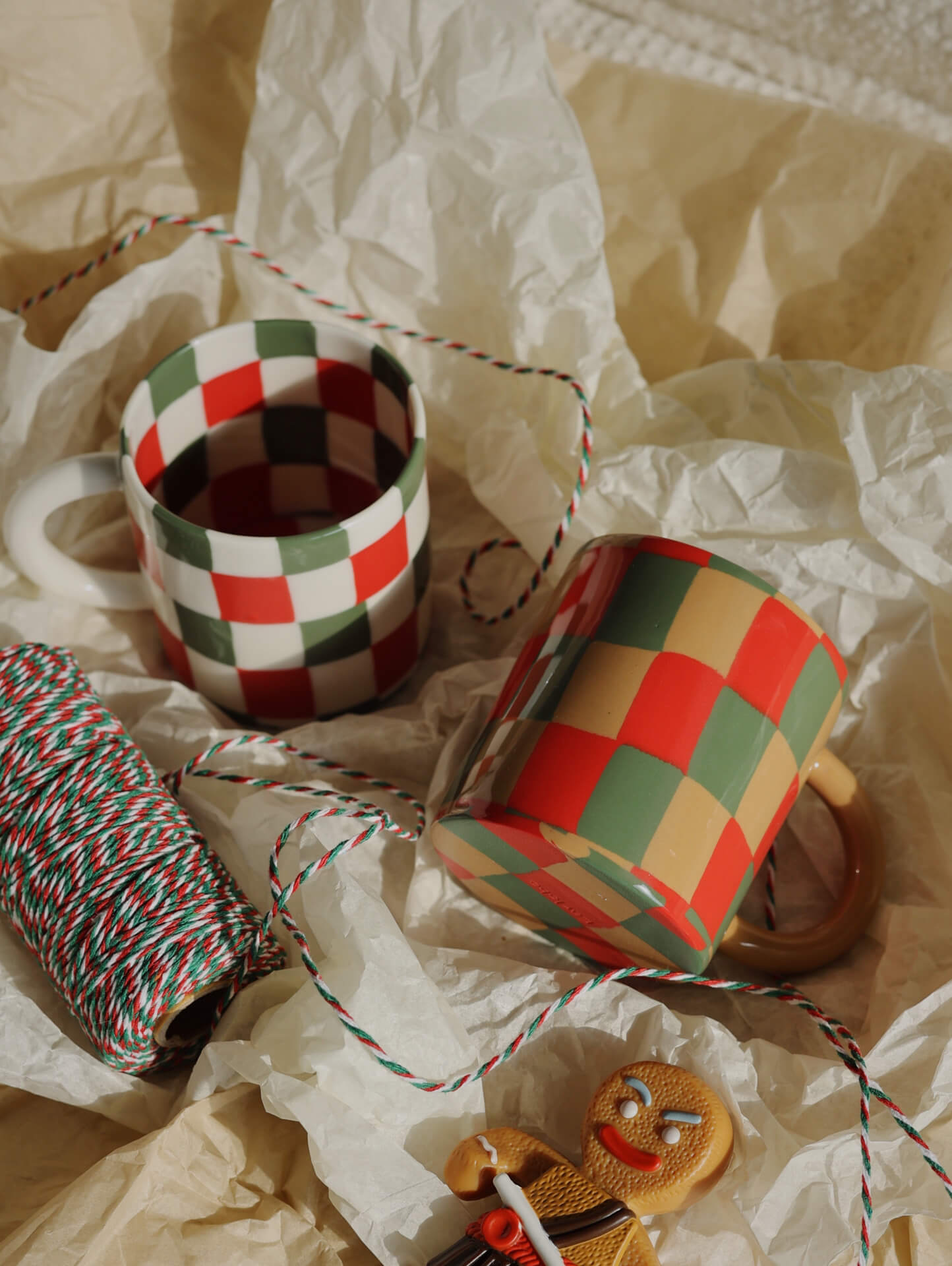 Earlobe Twisted Plaid Ceramic Mug  Xmas Specialhome decor - Three Fleas