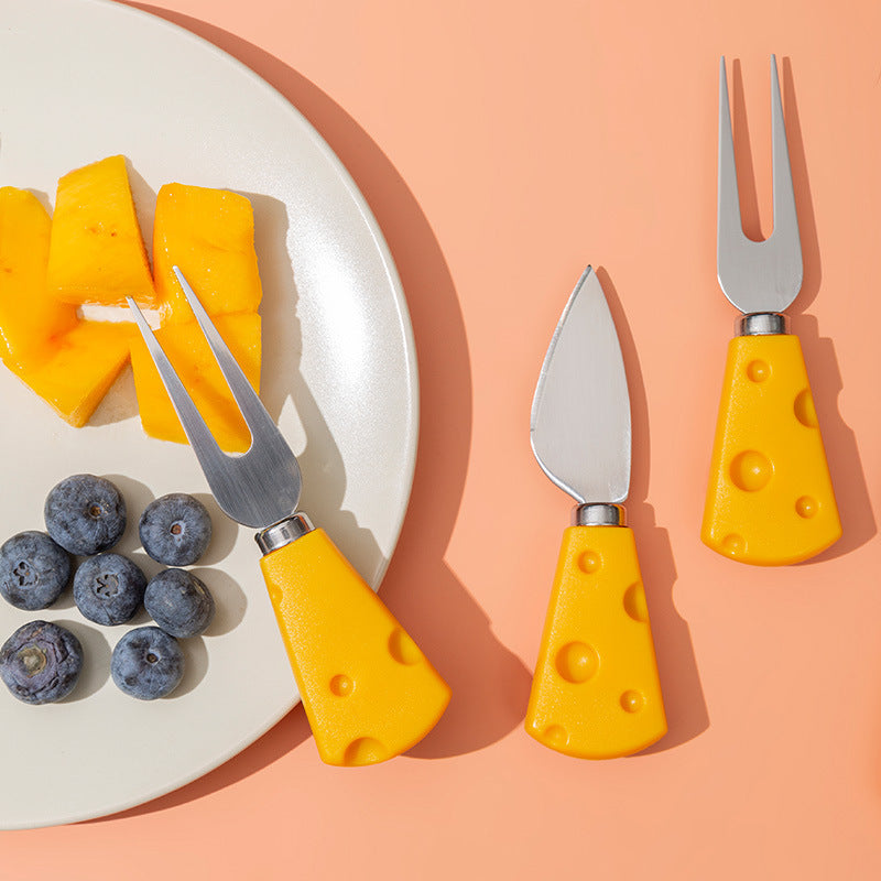 Cute Cheese Knife & Fork - Three Fleas