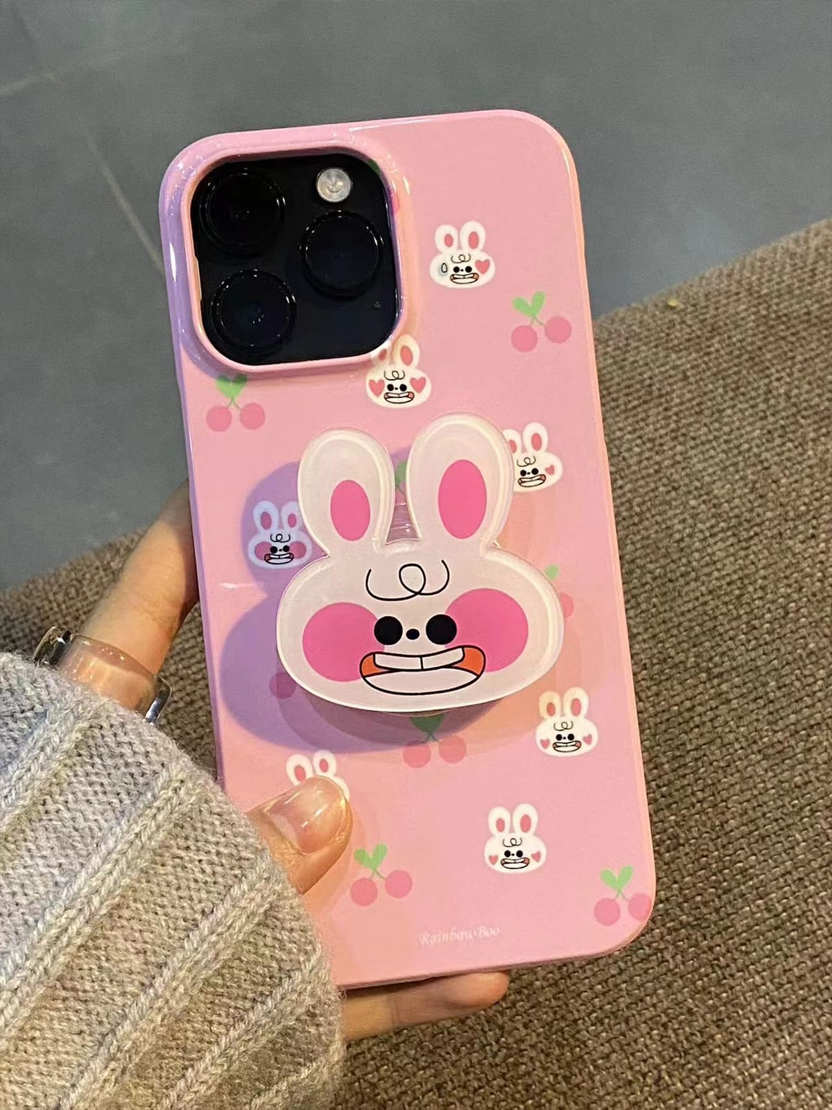 Pink Cherry Rabbit | iPhone Case | Three Fleas Exclusive