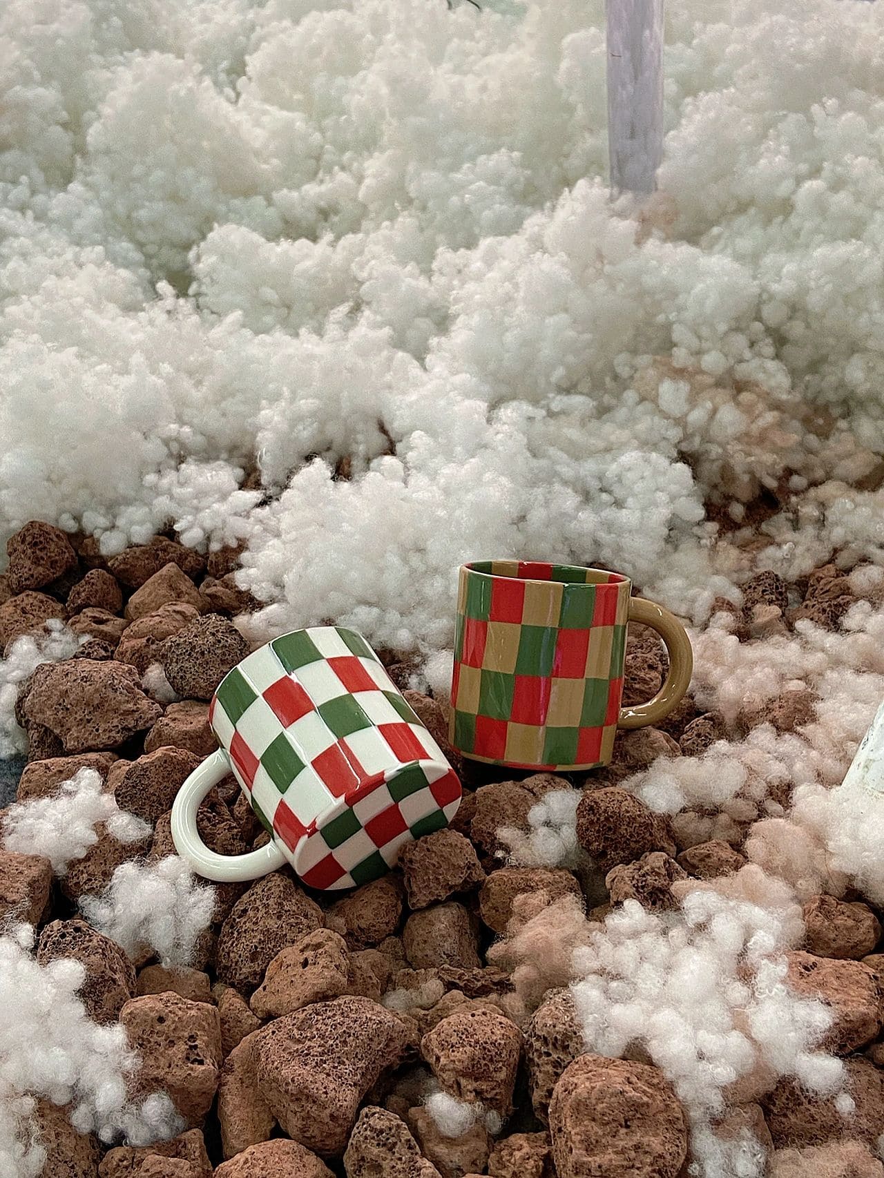 Earlobe Twisted Plaid Ceramic Mug  Xmas Specialhome decor - Three Fleas
