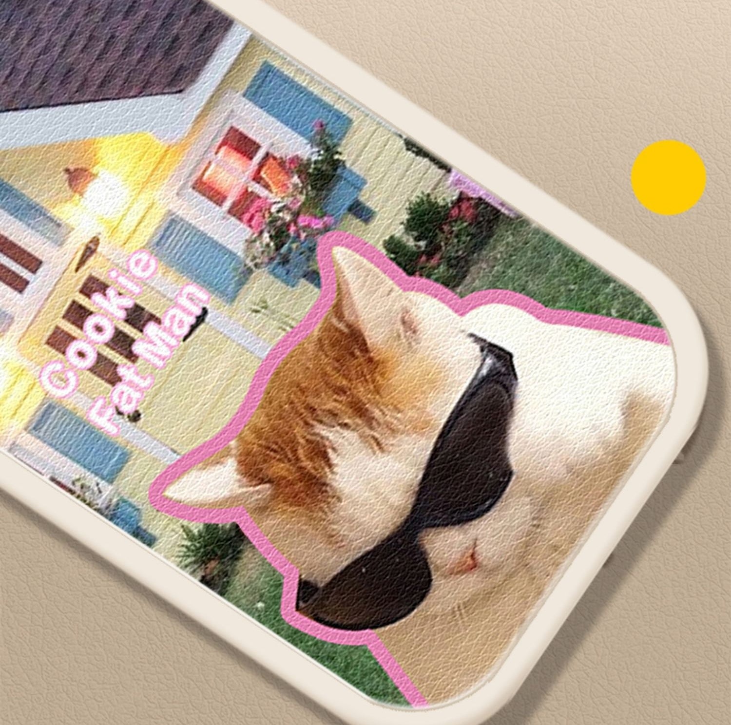 [ Meme Case] Glasses Cat Dog Faux Leather Phone Casephone accessories - Three Fleas