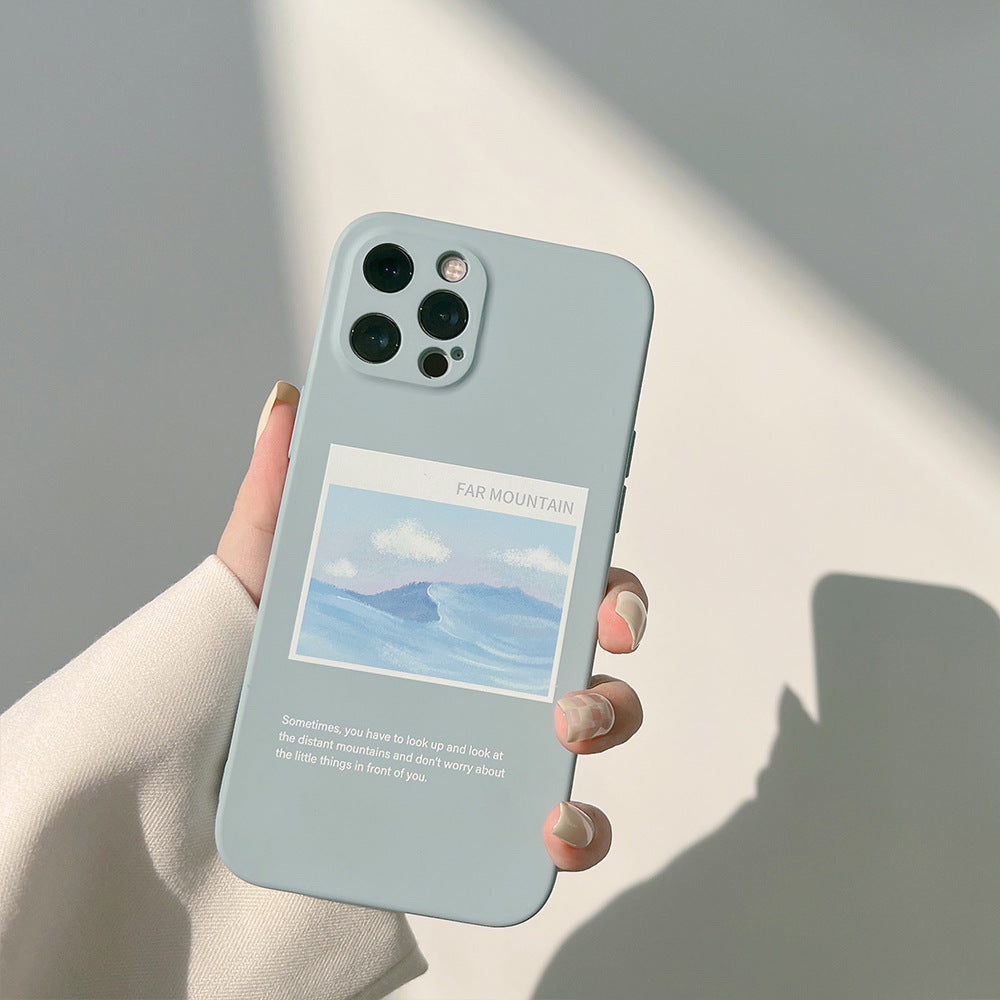 「iPhone」Oil Painting Landscape Liquid Silicone Coverphone accessories - Three Fleas