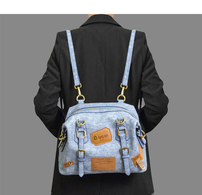 Retro Patch Rivet Shoulder Bag