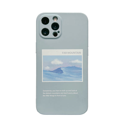 「iPhone」Oil Painting Landscape Liquid Silicone Coverphone accessories - Three Fleas