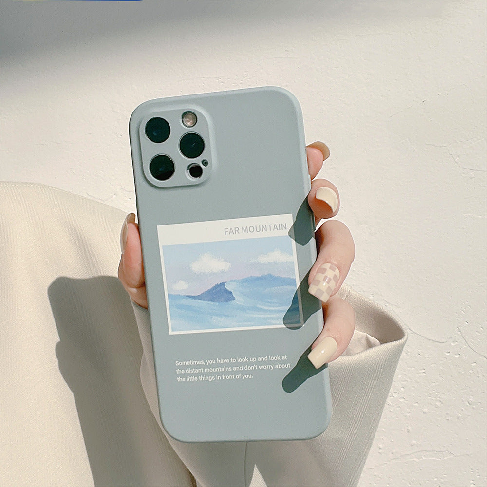 「iPhone」Oil Painting Landscape Liquid Silicone Coverphone accessories - Three Fleas