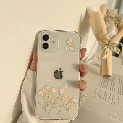 「iPhone」Simple and Original Hand-painted Flowers iPhone Shellphone accessories - Three Fleas
