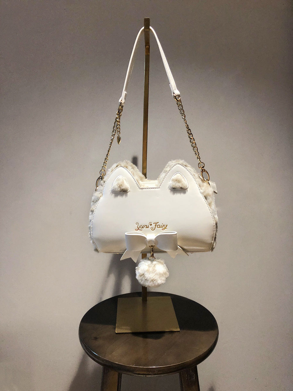 Cat Ear Shape Fluffy Shoulder Chain Bag