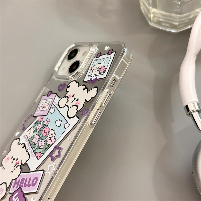 Puppy and Tulips | phone accessories | Three Fleas