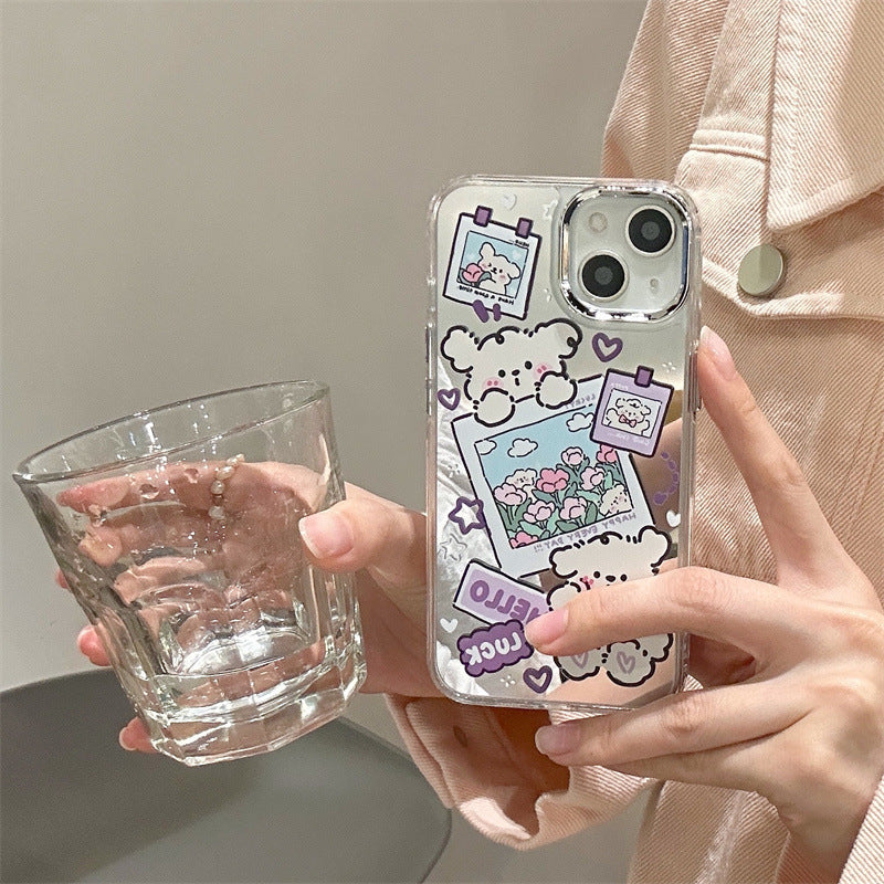 Puppy and Tulips | phone accessories | Three Fleas