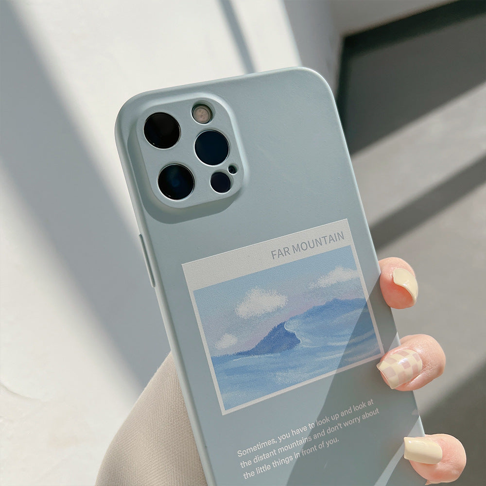 「iPhone」Oil Painting Landscape Liquid Silicone Coverphone accessories - Three Fleas