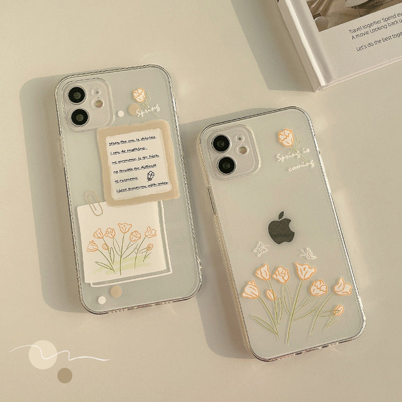 「iPhone」Simple and Original Hand-painted Flowers iPhone Shellphone accessories - Three Fleas