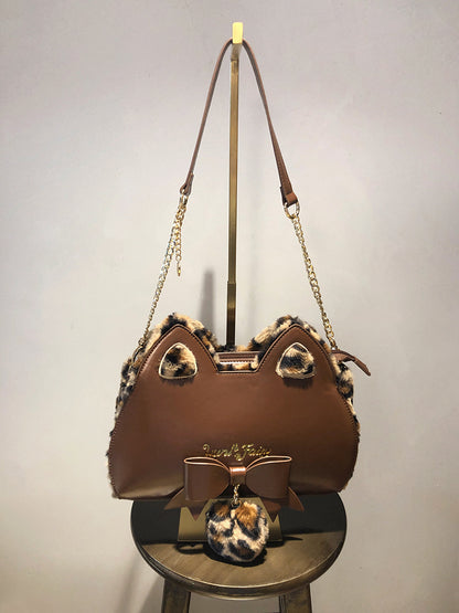 Cat Ear Shape Fluffy Shoulder Chain Bag