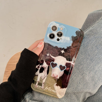 「iPhone」Funky Cow with Sunglasses Soft Coverphone accessories - Three Fleas