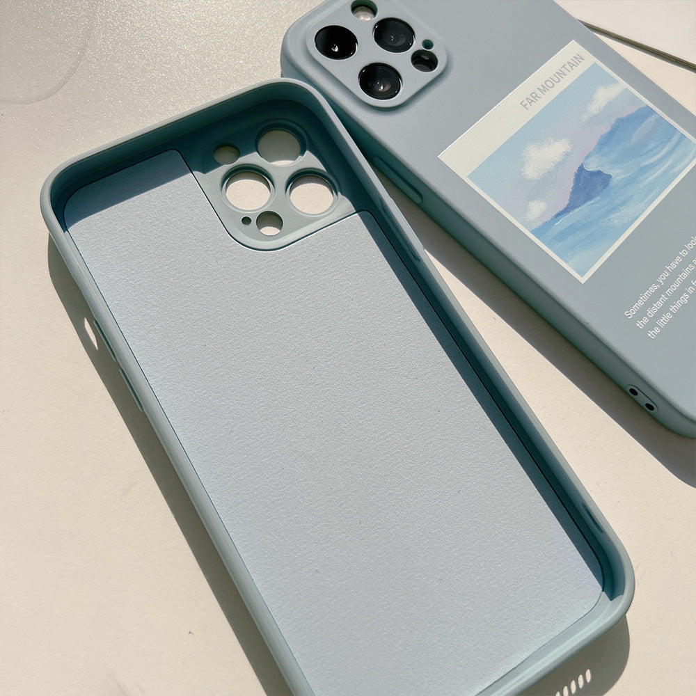 「iPhone」Oil Painting Landscape Liquid Silicone Coverphone accessories - Three Fleas
