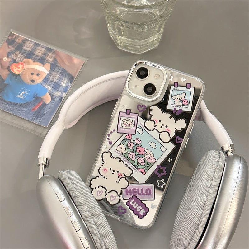 Puppy and Tulips | phone accessories | Three Fleas