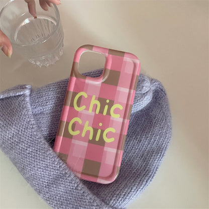 Simple Pink Checkered Case