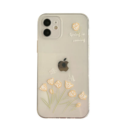 「iPhone」Simple and Original Hand-painted Flowers iPhone Shellphone accessories - Three Fleas