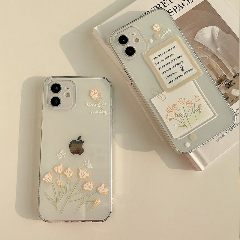 「iPhone」Simple and Original Hand-painted Flowers iPhone Shellphone accessories - Three Fleas