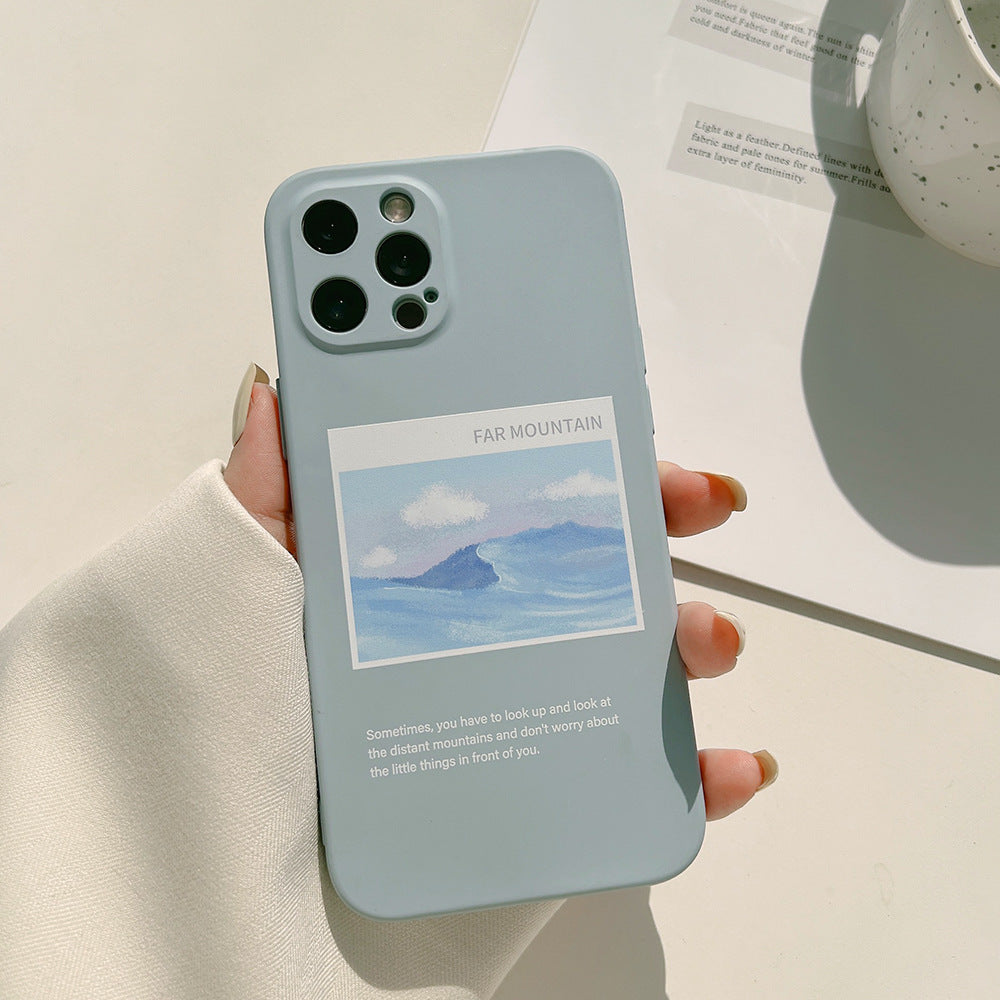 「iPhone」Oil Painting Landscape Liquid Silicone Coverphone accessories - Three Fleas