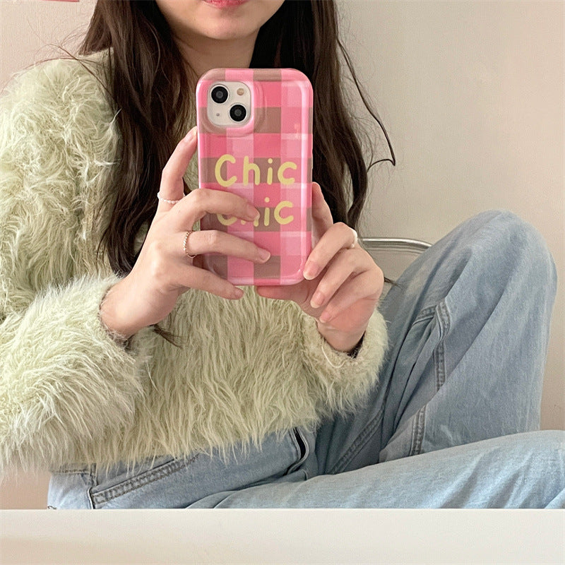 Simple Pink Checkered Case