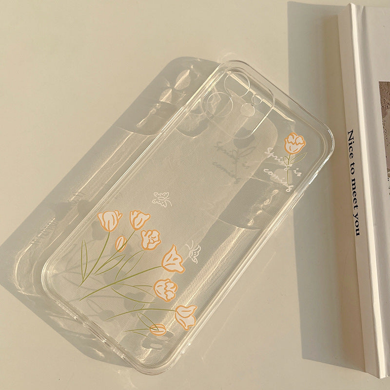 「iPhone」Simple and Original Hand-painted Flowers iPhone Shellphone accessories - Three Fleas