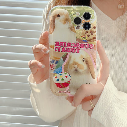 「iPhone」Cute Rabbit Protective Coverphone accessories - Three Fleas