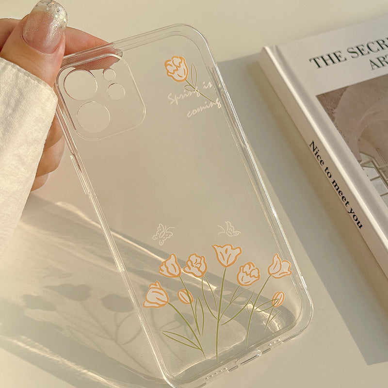 「iPhone」Simple and Original Hand-painted Flowers iPhone Shellphone accessories - Three Fleas