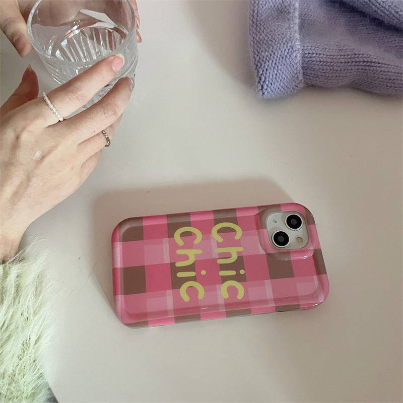 Simple Pink Checkered Case