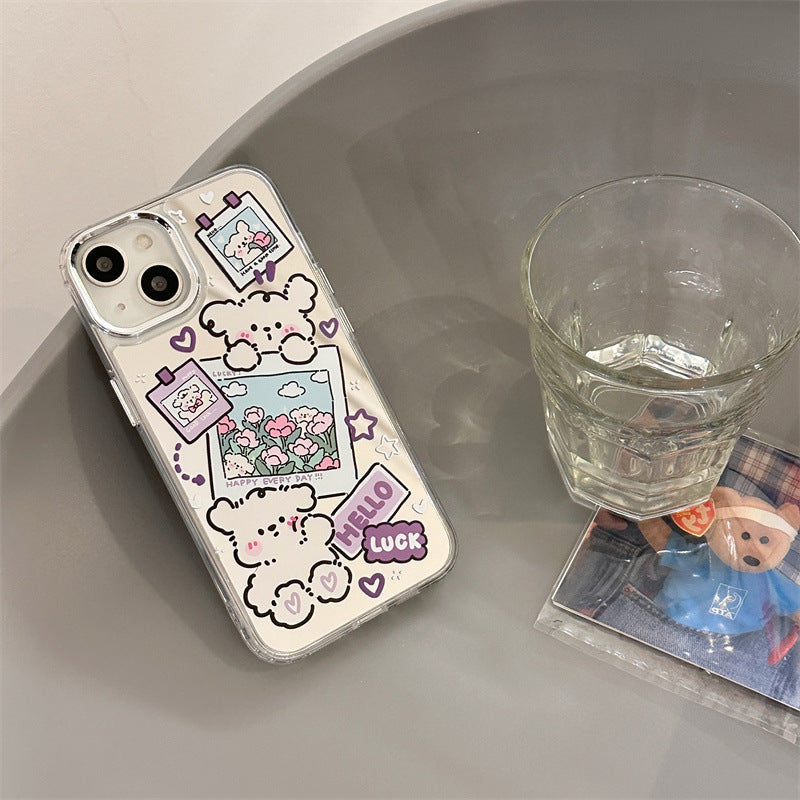 Puppy and Tulips | phone accessories | Three Fleas