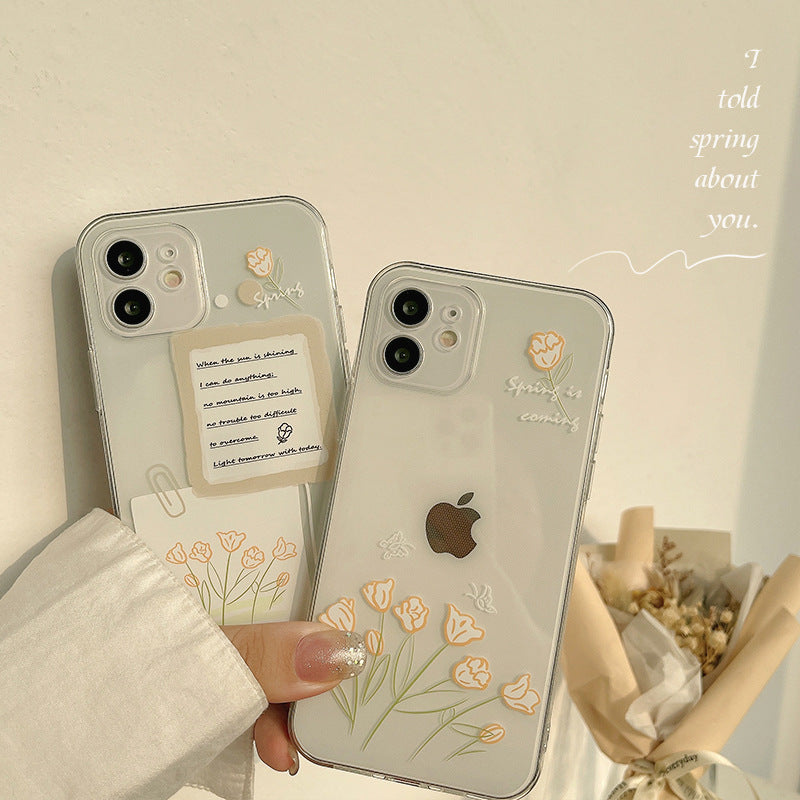 「iPhone」Simple and Original Hand-painted Flowers iPhone Shellphone accessories - Three Fleas