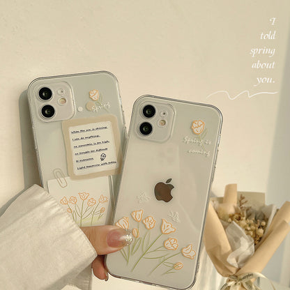 「iPhone」Simple and Original Hand-painted Flowers iPhone Shellphone accessories - Three Fleas