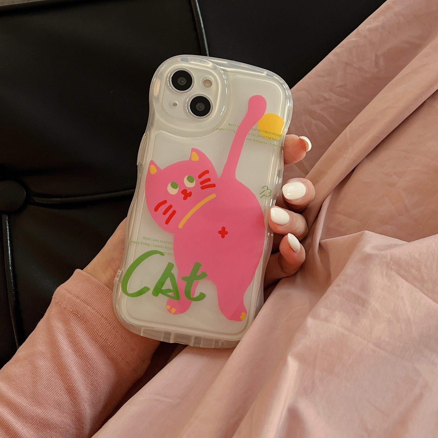 「iPhone」Pinky Little Cat Curvy Casephone accessories - Three Fleas