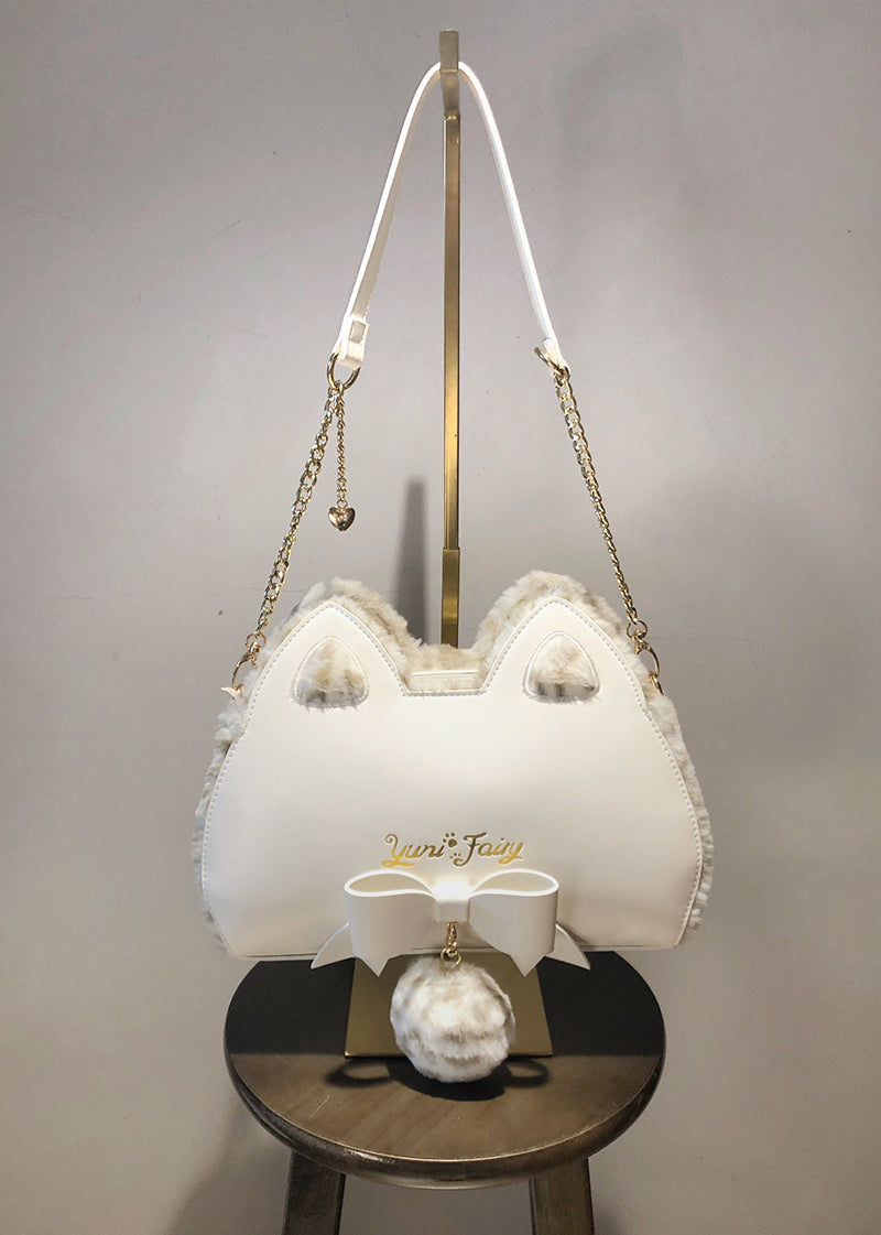 Cat Ear Shape Fluffy Shoulder Chain Bag
