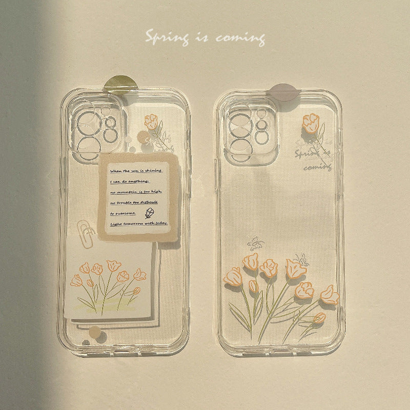 「iPhone」Simple and Original Hand-painted Flowers iPhone Shellphone accessories - Three Fleas