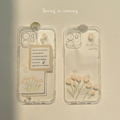 「iPhone」Simple and Original Hand-painted Flowers iPhone Shellphone accessories - Three Fleas