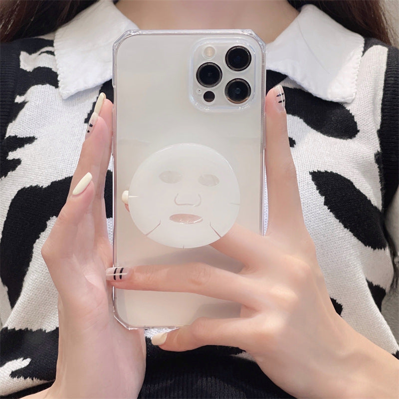 「iPhone」Simple Lucency Soft Cover With Mask Holderphone accessories - Three Fleas