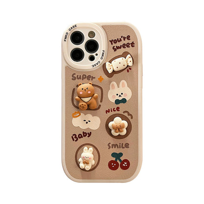 「iPhone」Cute Bunny & Bear Soft Coverphone accessories - Three Fleas